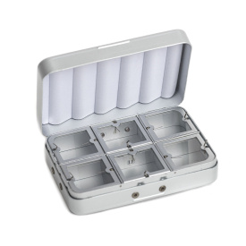 Aluminium box 6 compartments - Silver