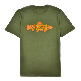 Frödin 'Free Rivers & Wild Fish' T-Shirt - Khaki Green